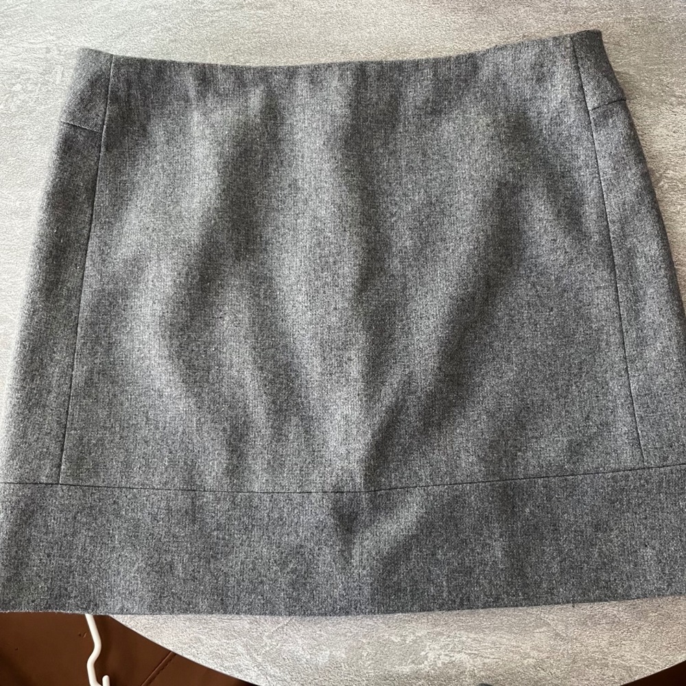 KENAR Mini Gray Wool Blend Mini Skirt Career Business Office Wear Classic